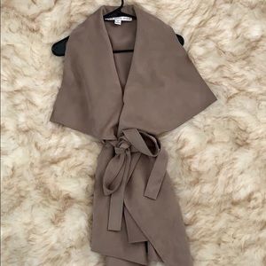 Suede cardigan belted vest